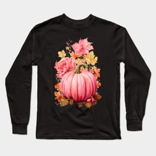 Blush Pink Pumpkin Long Sleeve T-Shirt